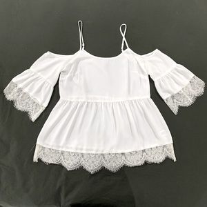 NWOT 1. STATE White OTS Lace Top